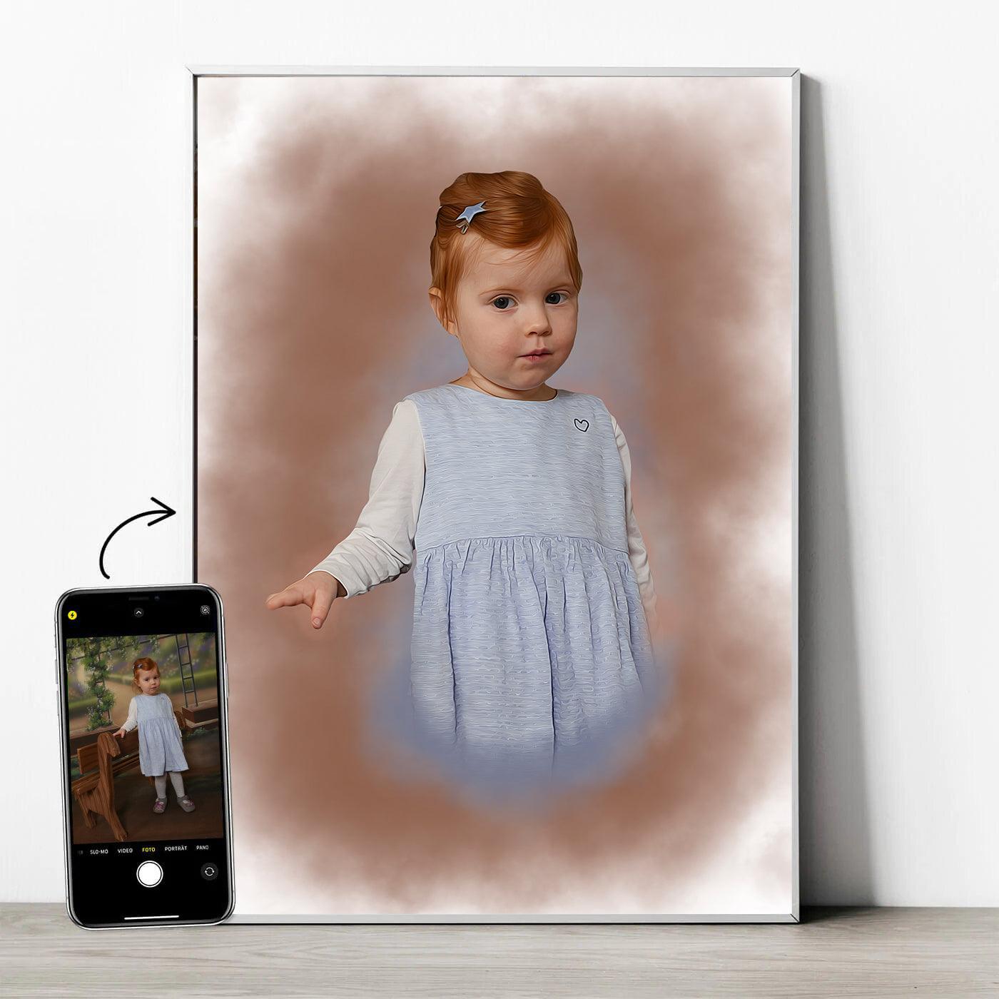 Baby-Portrait im Aquarell-Stil - YP Design