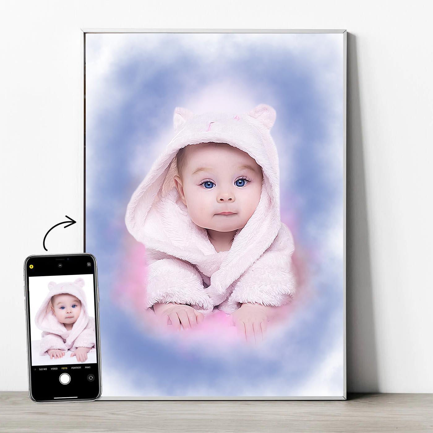 Baby-Portrait im Aquarell-Stil - YP Design