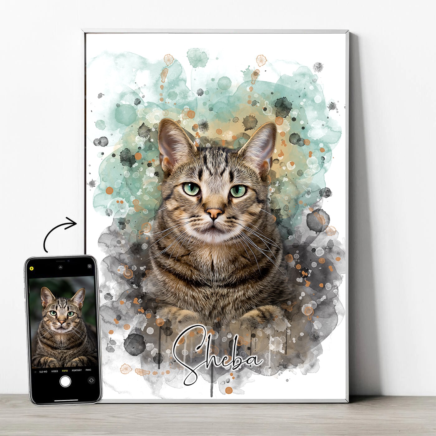 Tierportrait im Wasserfarben-Stil - YP Design