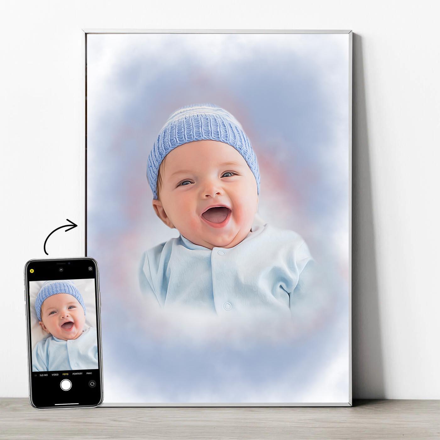 Baby-Portrait im Aquarell-Stil - YP Design