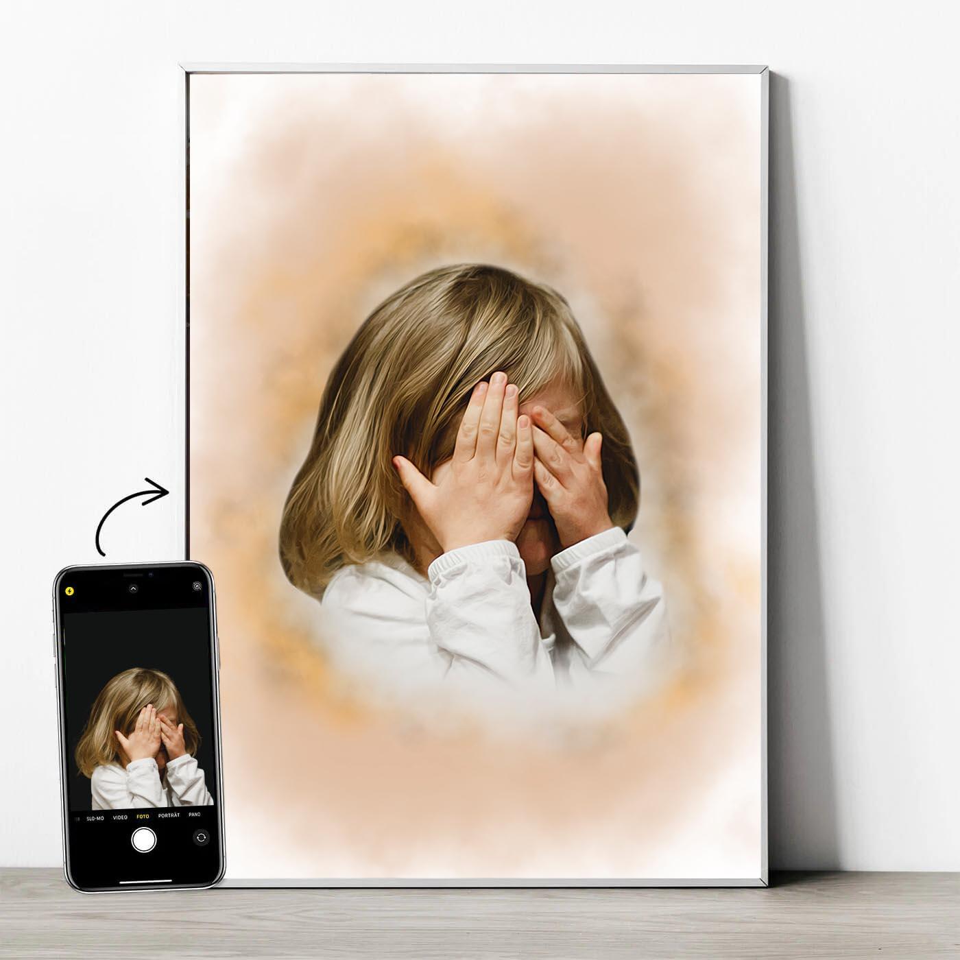 Baby-Portrait im Aquarell-Stil - YP Design