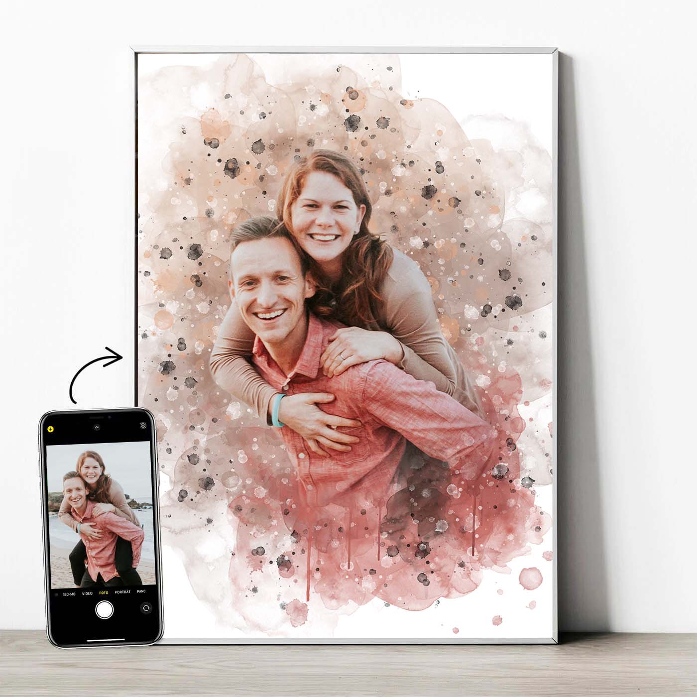 Portrait für Paare  im Wasserfarben-Stil - YP Design