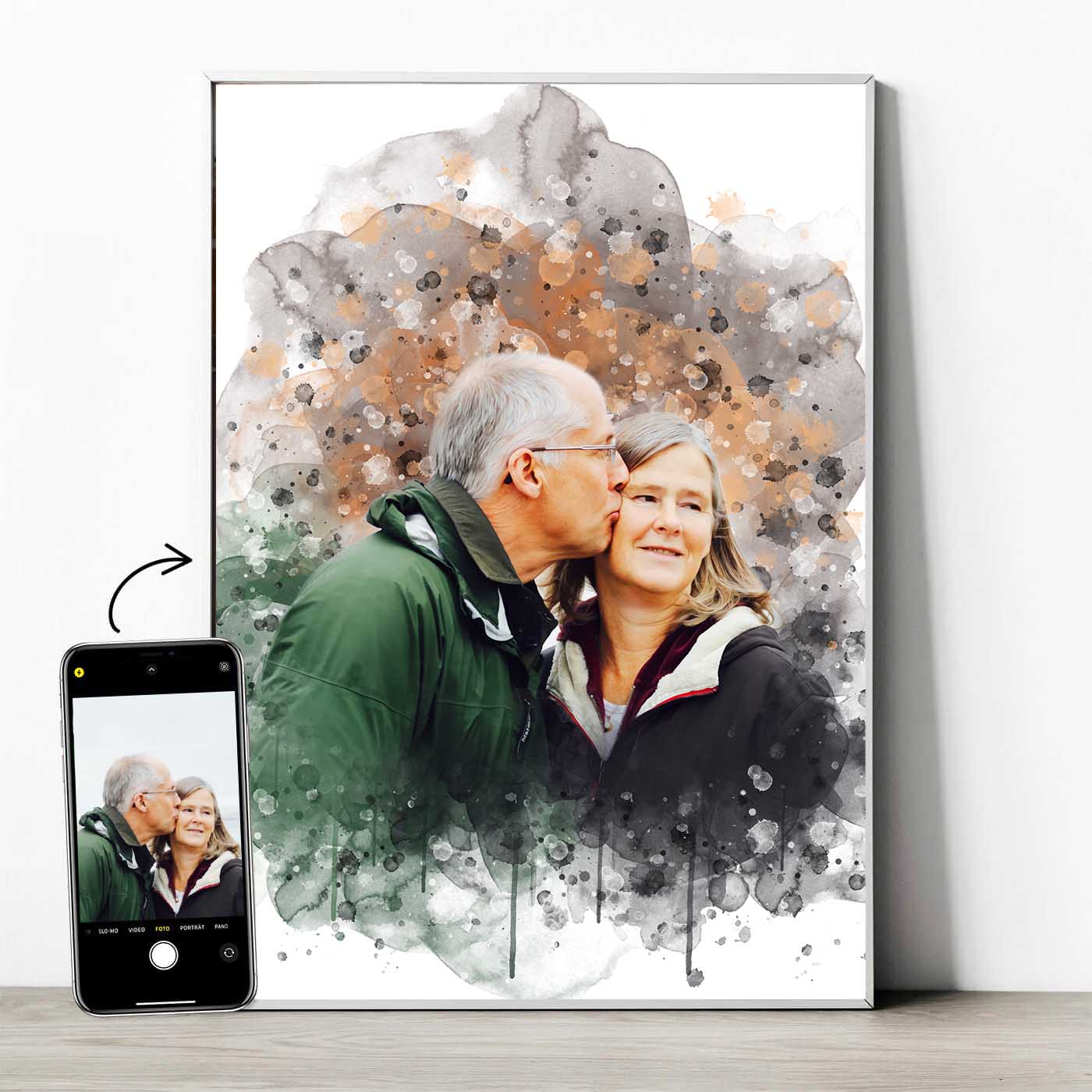 Portrait für Paare  im Wasserfarben-Stil - YP Design