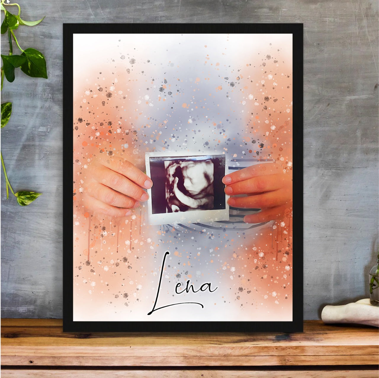 Ultraschallbild in Hand Aquarell-Still - YP Design