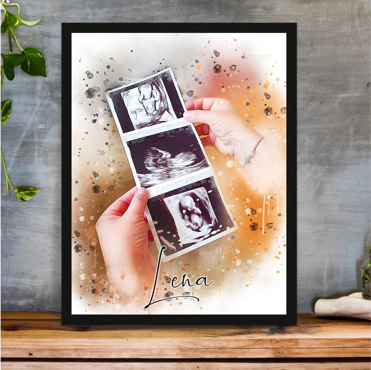 Ultraschallbild in Hand Aquarell-Still - YP Design