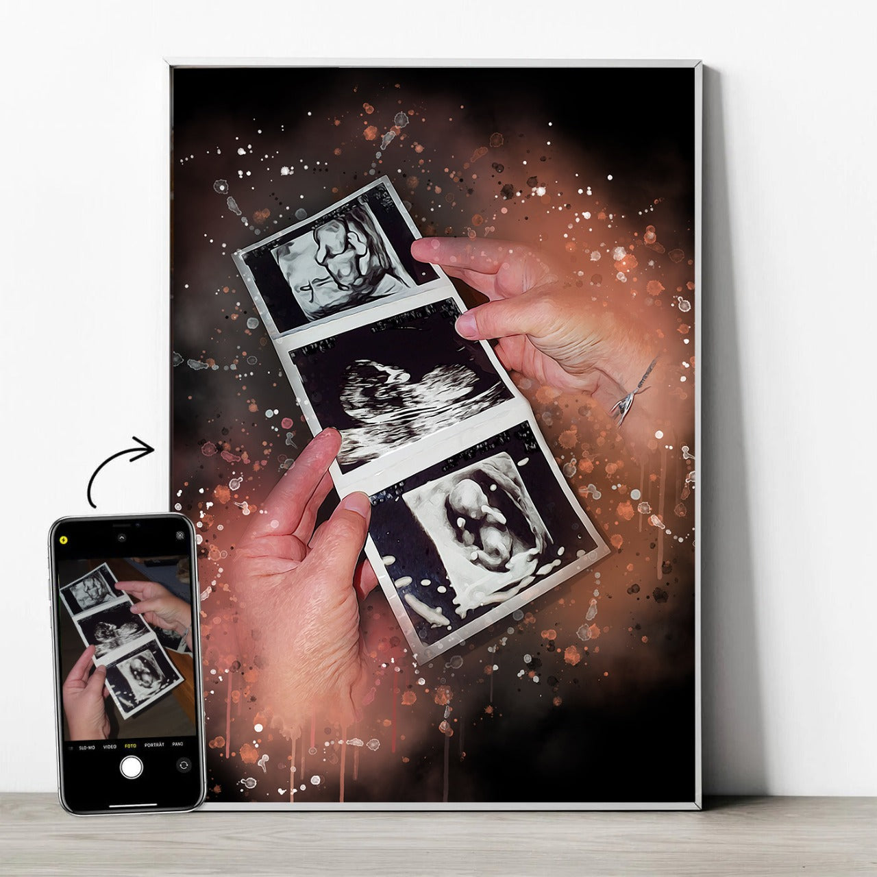 Ultraschallbild in Hand Aquarell-Still - YP Design