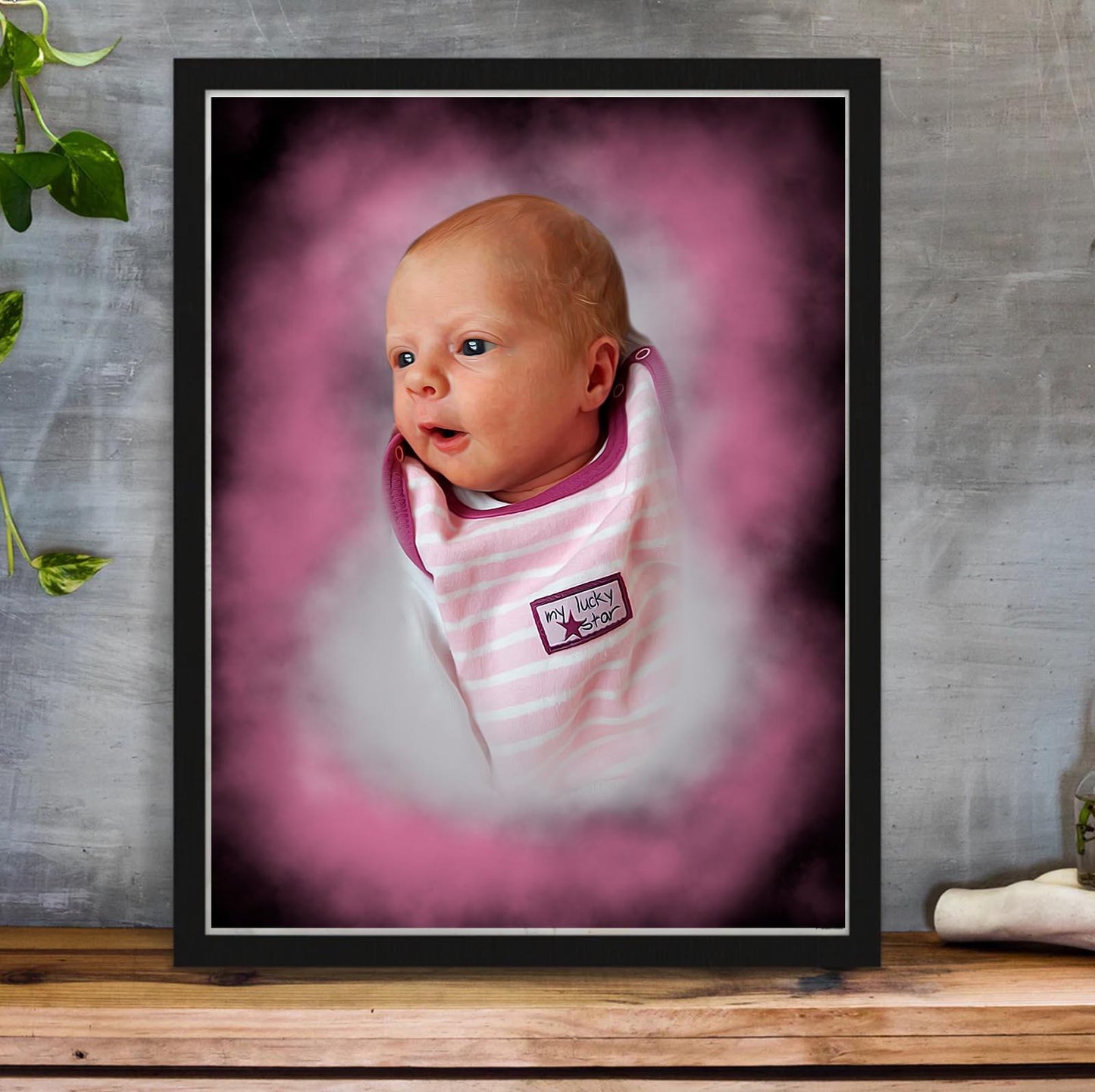 Baby-Portrait im Aquarell-Stil - YP Design