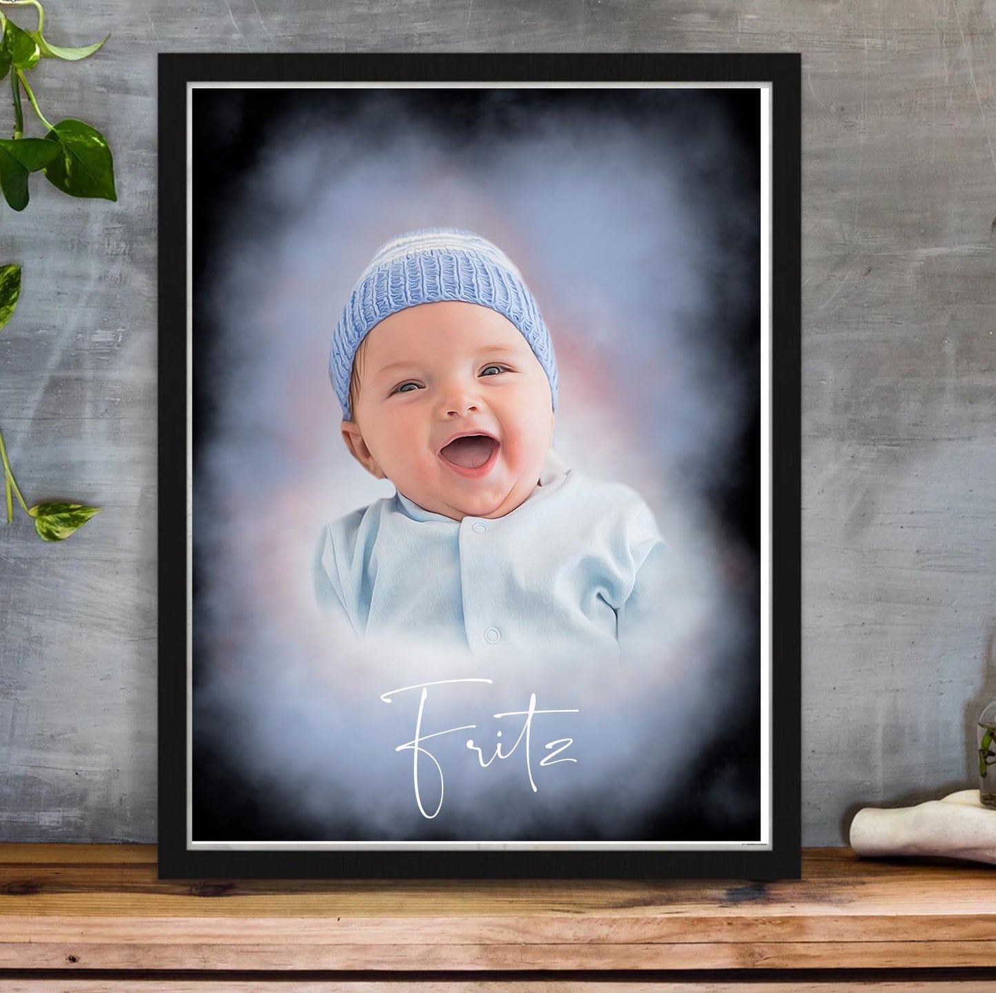 Baby-Portrait im Aquarell-Stil - YP Design