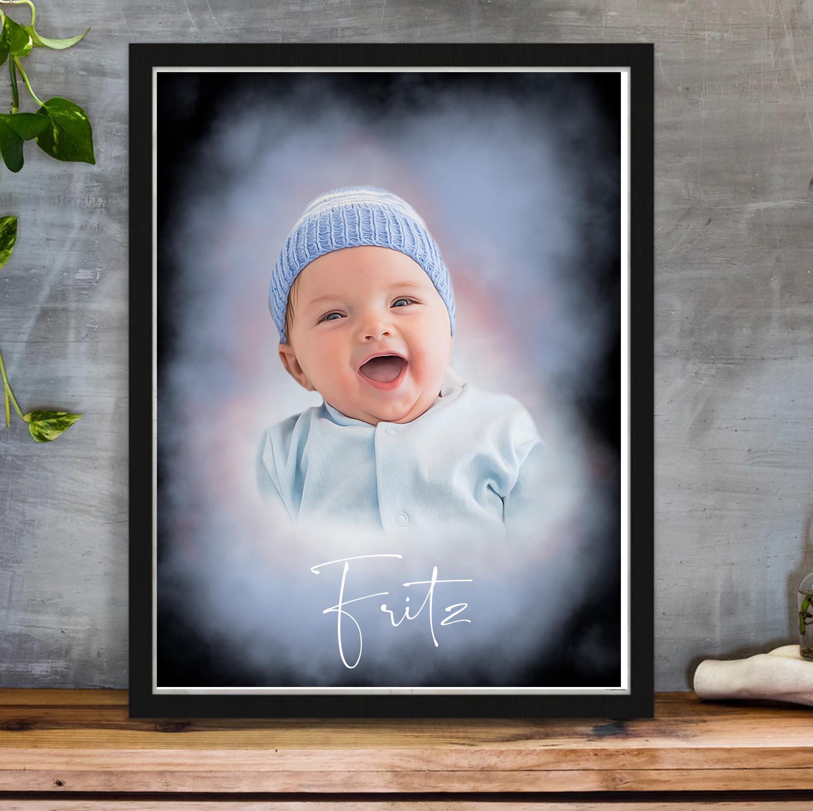 Baby-Portrait im Aquarell-Stil - YP Design