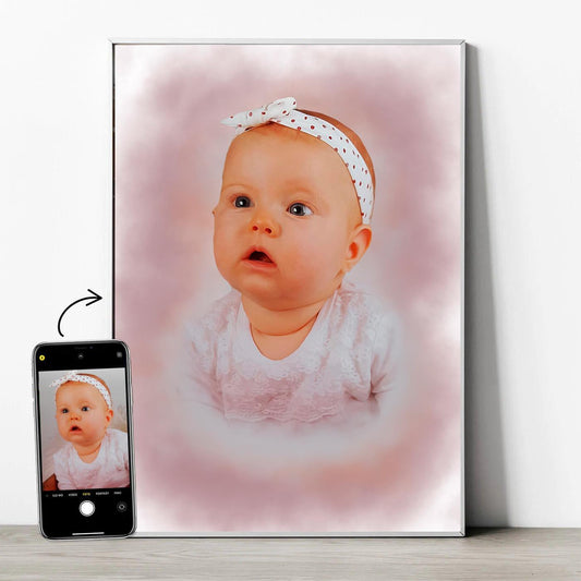 Baby-Portrait im Aquarell-Stil - YP Design