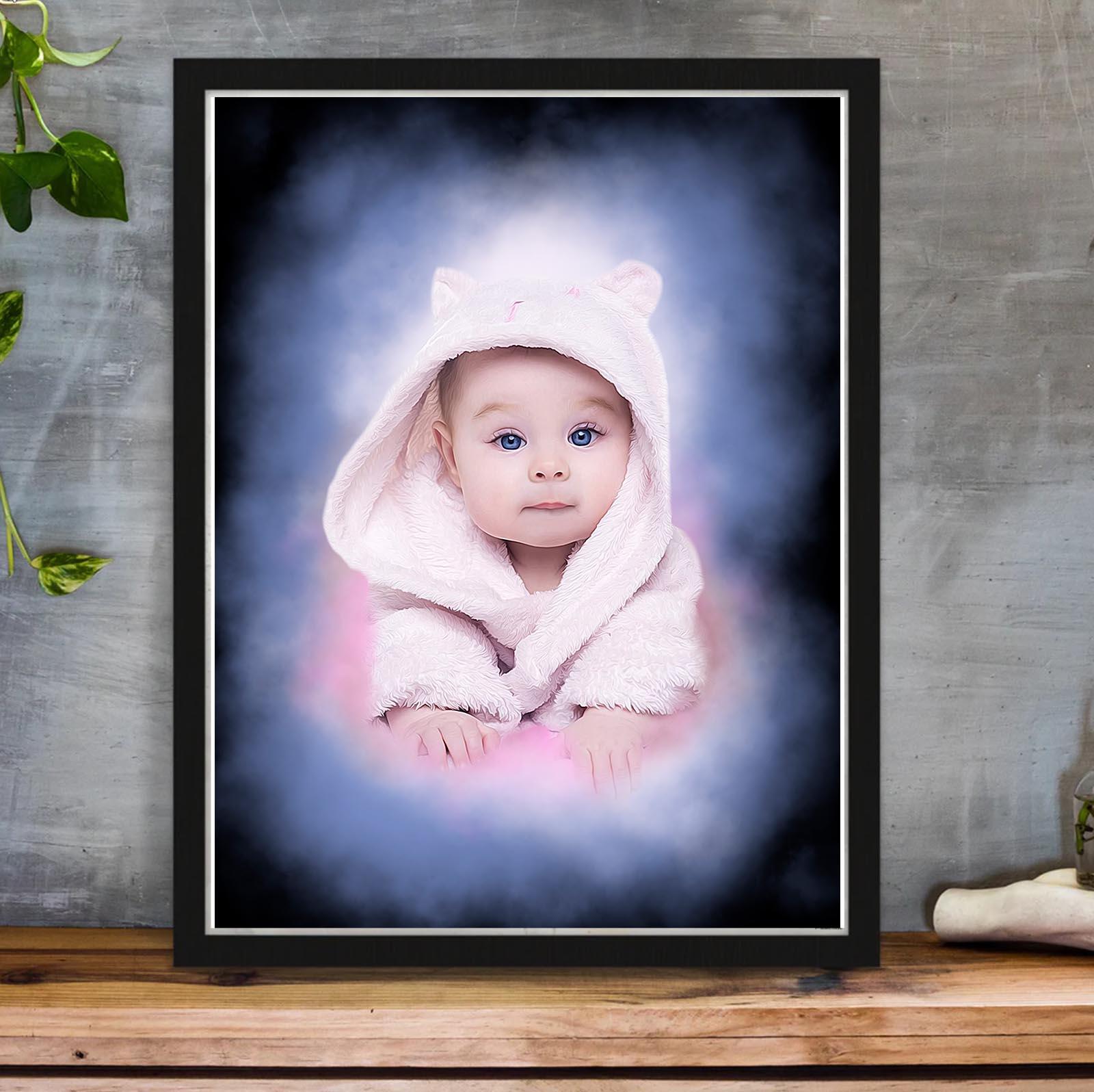 Baby-Portrait im Aquarell-Stil - YP Design